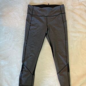 Lululemon Athletica Black and Gray Cropped Leggings